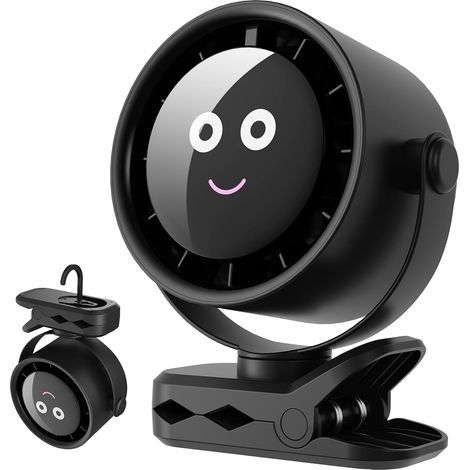 Ventilateur Portable - 4000mAh Mini Ventilateur de Table Silencieux avec ClipCrochet,USB Rechargeable,5 Vitesses,Rotation 360°,Affichage LED,Petit Fan à Pince pour Maison Bureau Poussette Camping [Cla (1/5)