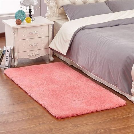Rutschfester Langflorteppich, rutschfester Teppich für Schlaf- und Wohnzimmer, moderner Teppich für Wohn- und Schlafzimmer (rot, 50 x 80 cm) (1/5)