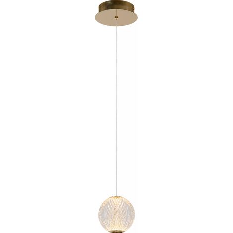 Lampada a sospensione Lucide Cintra sfera oro LED 4,2W (1/5)