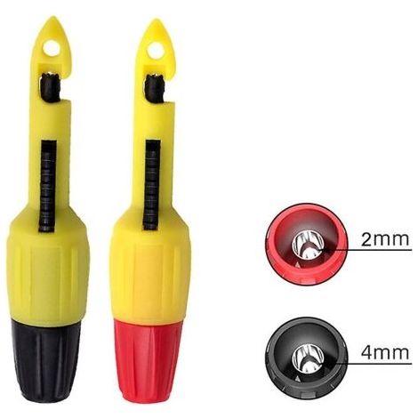 Outil de diagnostic et de réparation automobile : sonde de test à perçage de fil isolé avec crochet et douille de 2 mm/4 mm (1/5)