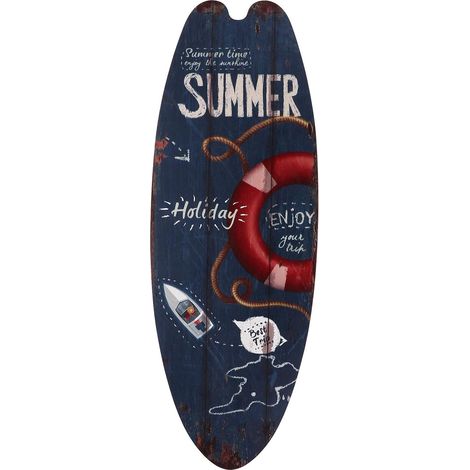 murale en bois en forme de planche de surf avec enseigne de (1/5)
