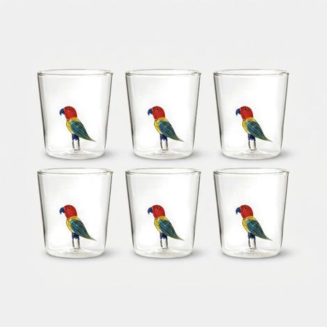 Set 6 bicchieri in vetro decorati Made in Italy Rio (1/2)