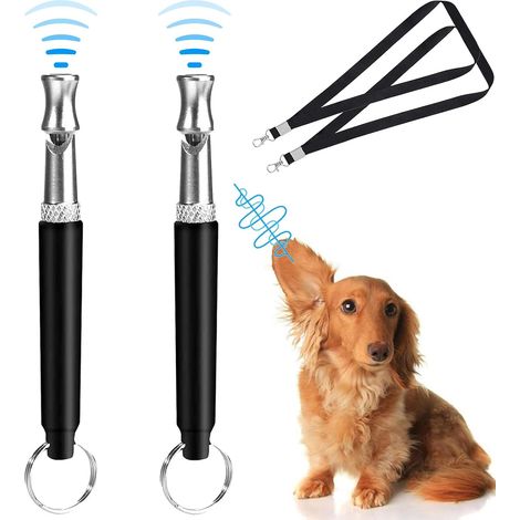 2 Pcs Sifflet Ultrason Chien, Sifflet Chien Rappel, Sifflet Ultrason Chien Anti Aboiement, Sifflet Ultrason Chat, Sifflet Chien avec LanièRe, Sifflet Ultrasonique RéGlable, Chien Accessoires (1/5)