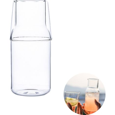 Carafe à eau et verre de chevet, ensemble pour table de nuit, chambre à coucher, pichet à jus domestique avec tasse 360ml (1/5)