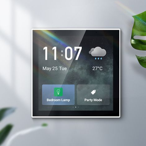 Panneau de commande pour maison intelligente, interrupteur mural multifonctionnel de scène WiFi, fonction ZigBee BT, application à distance avec écran tactile LCD de 4 pouces, horloge, date, températu (1/5)