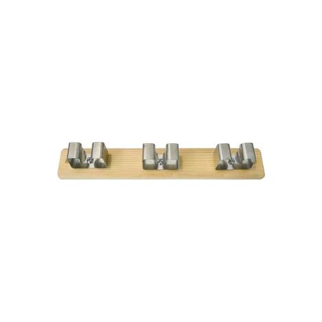 APPENDISCOPA LUX NOCE CON 3 GANCI ACCIAIO INOX- - mm.260x50h. - 6 pezzi