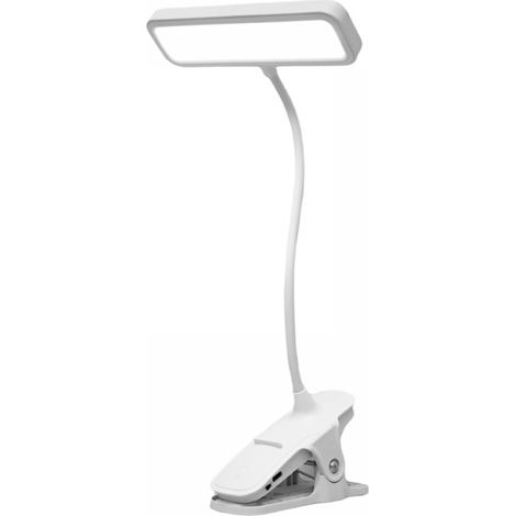 Lampe de lecture à pince LED rechargeable avec 3 niveaux de luminosité, une lampe de chevet pratique pour la lecture, portable et compacte, adaptée aux bureaux et aux chambres (1/5)