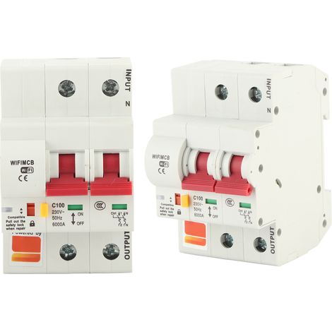 Disjoncteur intelligent Wi-Fi avec application mobile et télécommande PA66‑Coque ignifugée DSM AC220V (1/5)