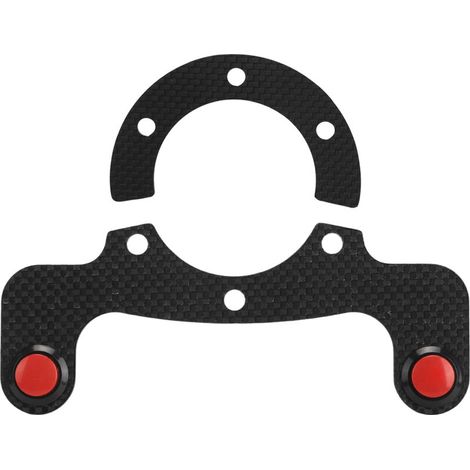 Kit di pulsanti clacson esterni in fibra di carbonio per volanti MOMO/OMP/Nardi/Sparco, 6 bulloni, doppio pulsante