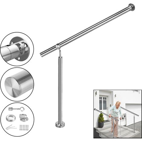 AUFUN Rampe d'entrée en acier inoxydable Main courante 150x90cm (1/5)