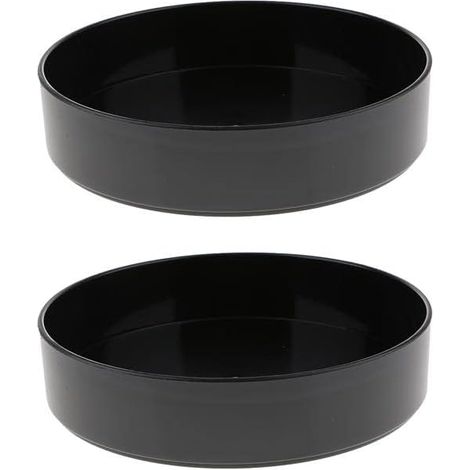 Lot de 2 vases japonais Ikebana en plastique de forme ronde Noir Diamètre 33 cm (1/5)