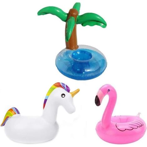 Lot de 3 porte-gobelets gonflables, dessous de verre pour bière, boissons, jus (1/5)