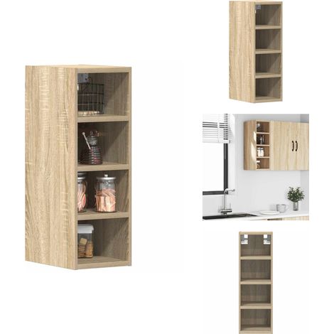 Armoire suspendue chêne sonoma 20x29,5x60 cm bois d'ingénierie - Armoire Suspendue - Armoires Suspendues - Armoire De Cuisine - Armoire De Rangement (1/5)