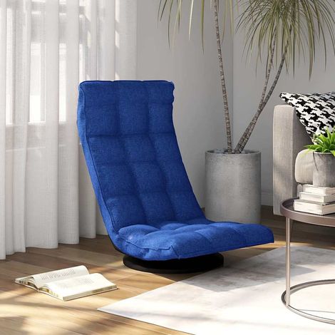 vidaXL Silla de suelo giratoria de tela azul (1/5)