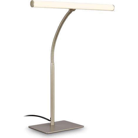 Briloner Lampe de bureau LED orientable 32x47,5 cm 7W, 800lm, 3000K blanc chaud interrupteur filaire satin métallisé - Lampe de table bureau salon (1/5)