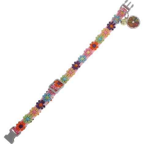 Collar de encaje colorido con flores para gatos, ajustable, para mascotas, juego de 3 piezas (1/5)