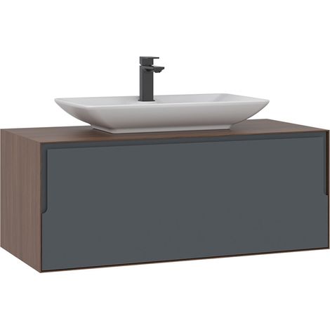 Waschtischunterschrank "Craft 100" – 100 x 50 x 40 cm – Walnuss / Anthrazit (1/4)