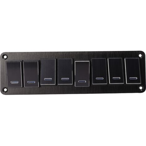 8-Schalter-Panel 12-24V Aluminium Blaue LED 3-Pin Lichtsteuerung für Auto, Wohnmobil, Motorrad, Bus, Anhänger, UTV (1/5)