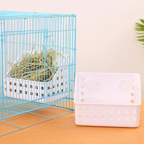 Mangeoire à foin en plastique pour hamster, cage pour animaux de compagnie, panier à herbe pour oiseaux, lapins - S- (1/4)