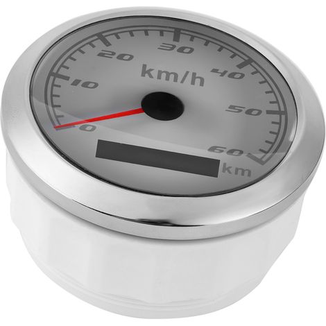 85-mm-GPS-Tachometer, 60 km/h, IP67 wasserdicht, universell einsetzbar für Boote, Yachten, Autos und Motorräder, weißes Zifferblatt (1/5)