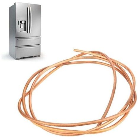Tuyau de Tube en Cuivre de 2m, Tube de Cuivre 6mm (OD), 5mm (ID), C1100 T2, pour le réfrigérateur, le congélateur et le climatiseur (1/4)
