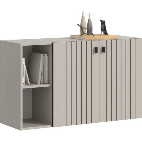 Station Schuhschrank 2 Türen, 2 Regalböden Kaschmir Dekor.