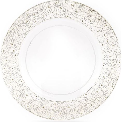 SOTTOPIATTO TRASPARENTE DECORATO CON MOTIVO ORO IN PLASTICA D33X1H CM