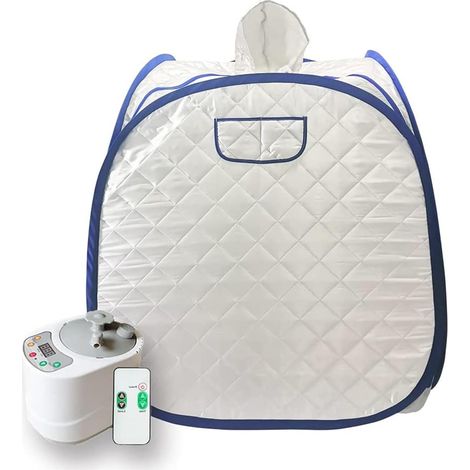 Kit de sauna portatif Kit de sauna portable for une personne, tente de chapeau de spa for tout le corps à la maison, comprenant un cuiseur vapeur de 2 L avec télécommande Tente de sauna personnelle po (1/4)