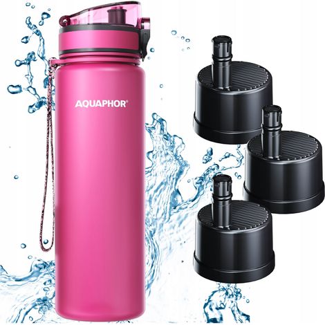 Aquaphor City Filterflasche 800 ml Rosa 3er-Set Filterkartuschen (1/5)