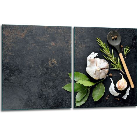 2x Glas-Schutzplatte für Herd 40x52 Küche (1/5)