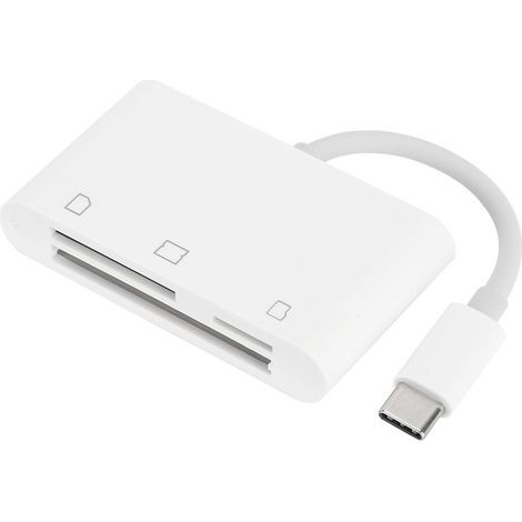Adaptateur lecteur de cartes Type-C avec une interface compacte, visionneuse de cartes SD multifonctionnelle, compatible avec les appareils iPhone et Mac. (1/4)