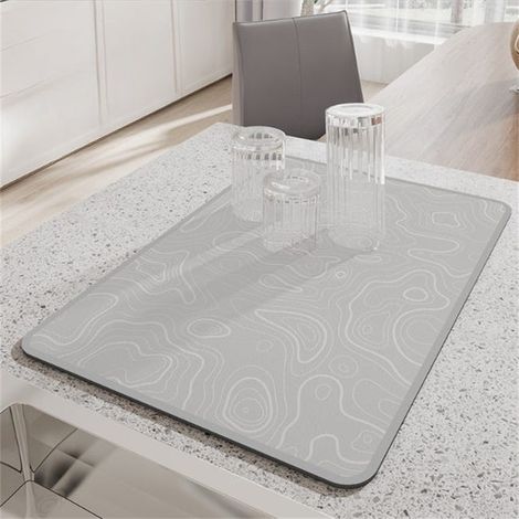 Saugfähige Küchenmatte für eine saubere und ordentliche Arbeitsplatte – Drainagematte aus technischem Stoff – verlorene Flussmuster, 30 x 40 cm