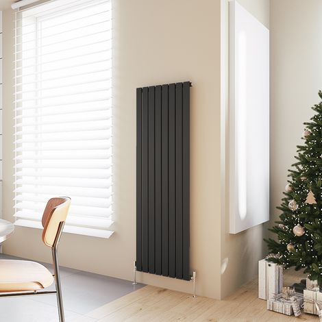 Acezanble Vertical Flat Panel Radiator Central Heating Rad 1600x544mm Single Black (1/5)