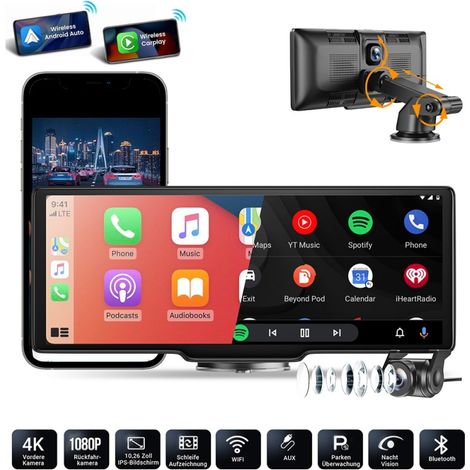 Autoradio Android Auto 10,26 pouces avec navigation par satellite et caméra de recul 10" (1/5)