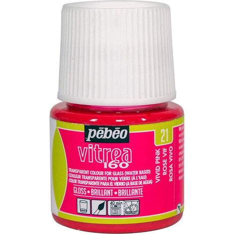Peinture sur verre - PEBEO - V160 - 45 ml - Rose Vif - Effet brillant (1/4)