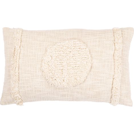 Cuscino in stile boho Bali - Copertura e riempimento inclusi - Fiona Bianco