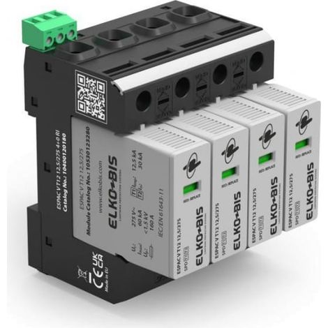 Scaricatore di sovratensione espac V T12 12.5/275 4+0 RI 10400120180