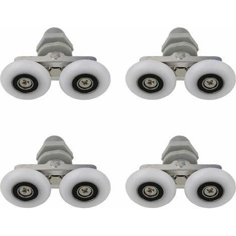 Satz mit 4 Doppelrollen 25 mm für Schiebetüren in der Dusche, Ersatzteile für Badezimmer. (1/5)