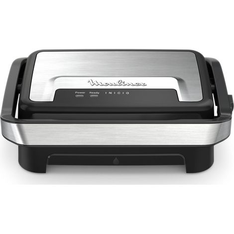 Moulinex GI270D10 Inicio Compact Grill per Panini 2 in 1 Piastre Antiaderenti Vassoio Raccogligocce 1000 W colore Nero (1/5)
