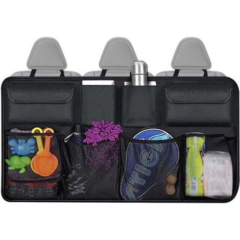 (Nero) Borsa organizer per bagagliaio auto, borsa organizer per bagagliaio auto con 9 tasche, borsa per bagagliaio auto con elastico resistente per SUV - Crezuo