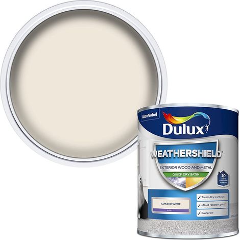 Dulux Retail Weathershield Exterior Satin Paint - Almond White - 750ml