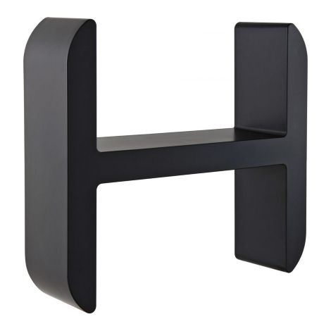 Mensola supporto lettering H in abs colore liquirizia per doccia bagno vasca
