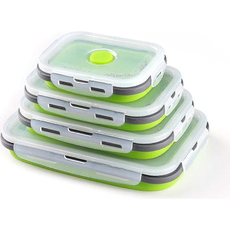 Boîtes de conservation alimentaire pliables en silicone, lot de 4, pliables (1/5)