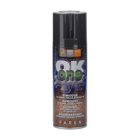 SPRAY RIMUOVI SILICONE E COLLE OK ONE 200 ML- 200 ml- FAREN- pezzi 1