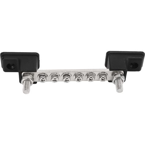 Barre de distribution électrique à bornes à vis, bloc de jonction de masse 6 positions pour voitures, bateaux, yachts, pickups, caravanes, connexion filaire robuste. (1/5)
