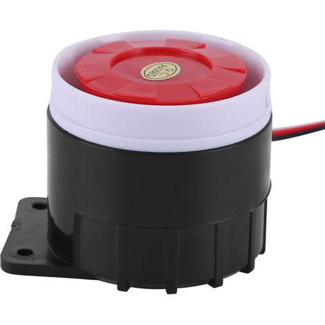 Ortviai Klaxon d'alarme 12 V CC pour sécurité domestique – 110 dB, rouge et noir, en plastique et métal (1/4)
