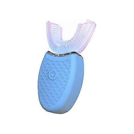 Brosse à dents électrique sonique en forme de U, nettoyage buccal à 360°, brosse à dents automatique en silicone, brosse à dents à lumière bleue froide pour le blanchiment des dents-AquaForge