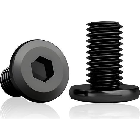 Lot de 60 vis à tête bombée M6x12 mm, inox noir six pans creux (1/5)