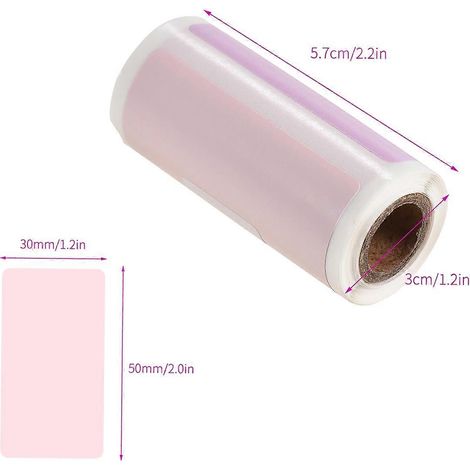 3 rouleaux d'étiquettes thermiques directes autocollantes, papier thermique sans BPA, 5 x 3 cm, 100 étiquettes/rouleau, couleur C (1/4)