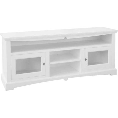 Porta TV Basso Goccia Classico Laccato Bianco (1/3)